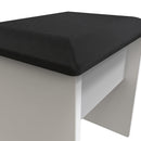 Wellington Ready Assembled Dressing Table Stool  - Black Matt & White