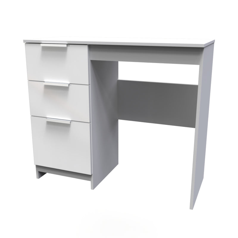 Paris Ready Assembled Dressing Table  - White Gloss & White