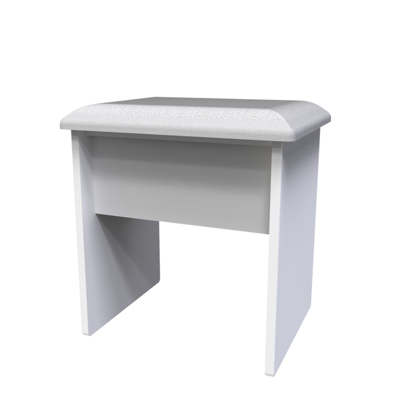 Paris Ready Assembled Dressing Table Stool  - White Matt
