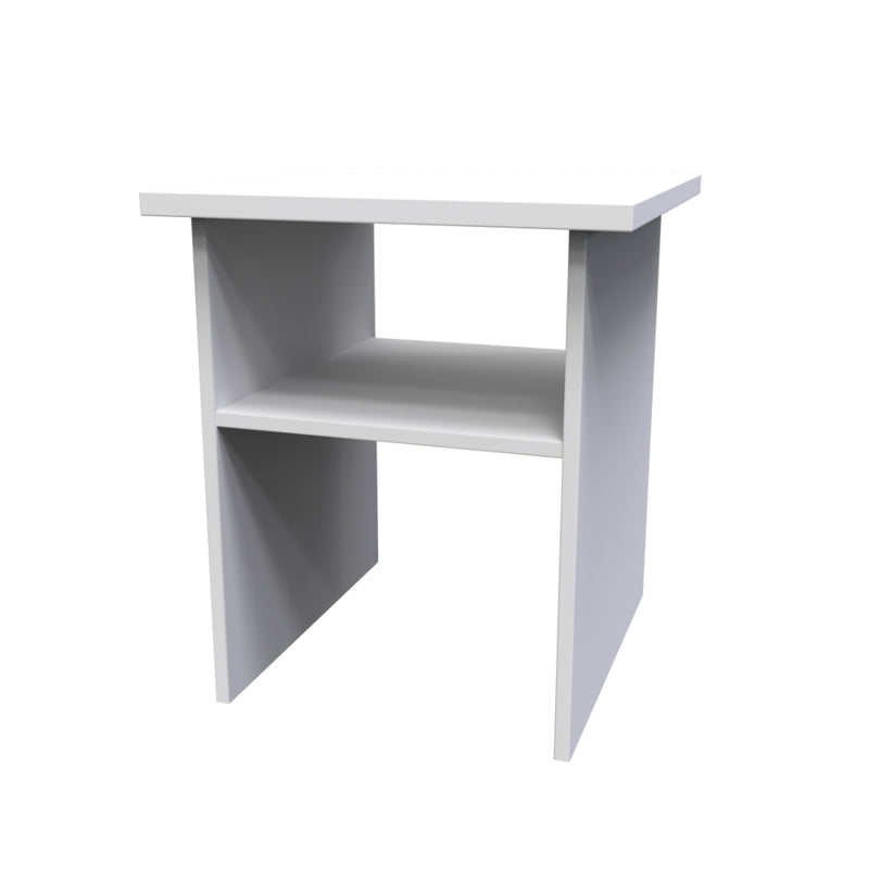 Wellington Ready Assembled Lamp Table  - White Gloss & White