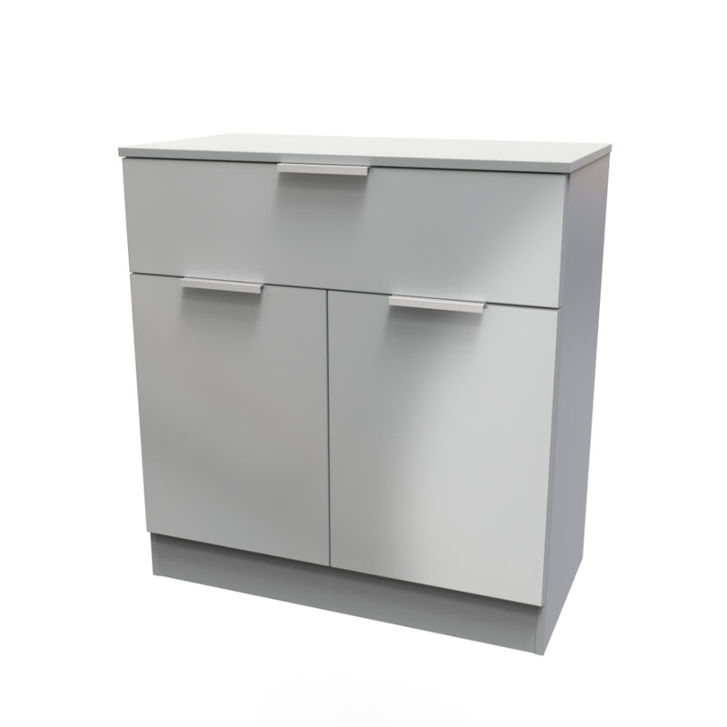 Paris Ready Assembled Sideboard with 1 Drawer & 2 Doors  - Uniform Gloss & Dusk Grey