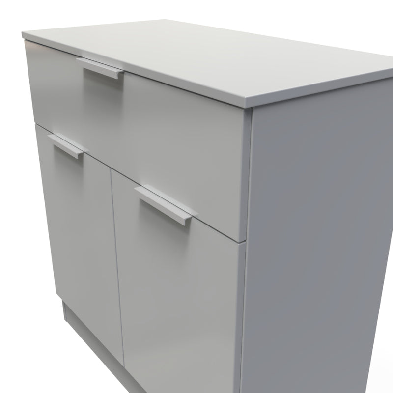 Paris Ready Assembled Sideboard with 1 Drawer & 2 Doors  - Uniform Matt & Dusk Grey