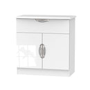 Cairo Ready Assembled White Gloss & White Sideboard with 1 Drawer & 2 Doors