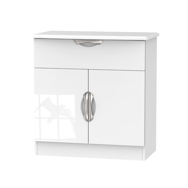Cairo Ready Assembled White Gloss & White Sideboard with 1 Drawer & 2 Doors