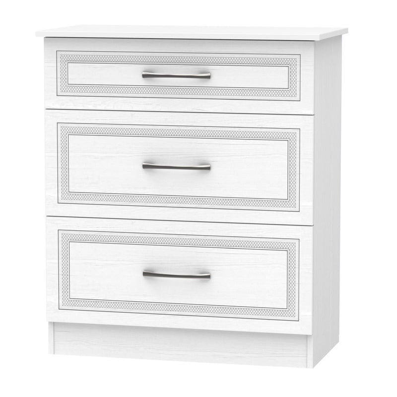 Dakar Ready Assembled Bedroom Furniture Set 3 Piece  - Signature White