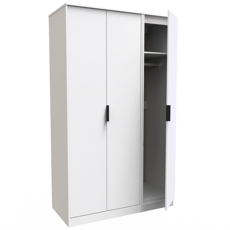 Havana Ready Assembled Wardrobe with 3 Doors  - White Matt