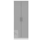 Copenhagen Ready Assembled Wardrobe with 2 Doors  - Grey Matt & White