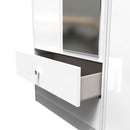 Porto Ready Assembled Wardrobe with Triple Mirror  - White Matt