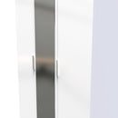 Paris Ready Assembled Wardrobe with Triple Mirror  -  White