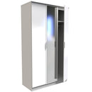 Paris Ready Assembled Wardrobe with Triple Mirror  -  White
