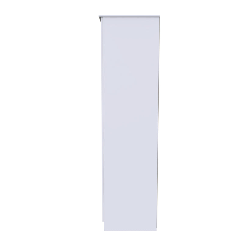 Paris Ready Assembled Wardrobe with Triple Mirror  -  White