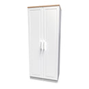 Kingston Ready Assembled Wardrobe with 2 Doors  - White Ash & Bardolino Oak