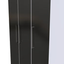 Wellington Ready Assembled Wardrobe with Triple Mirror  - Black Matt & White