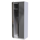 Wellington Ready Assembled Wardrobe with 2 Doors  - Black Matt & White