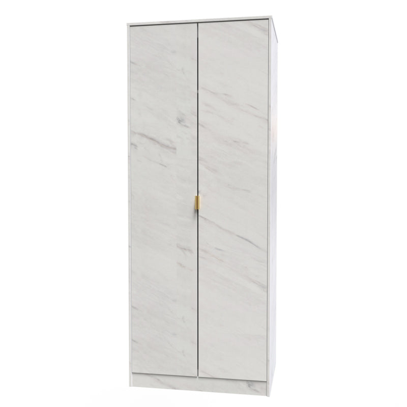 Harare Ready Assembled Wardrobe with 2 Doors  - Marble