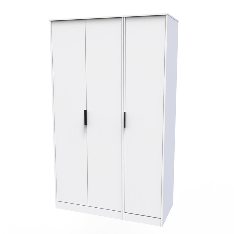 Helsinki Ready Assembled Wardrobe with 3 Doors  - White Matt