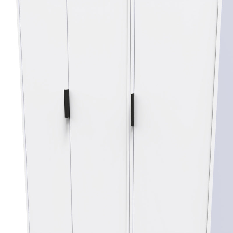 Helsinki Ready Assembled Wardrobe with 3 Doors  - White Matt
