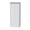 Glitz Ready Assembled Wardrobe with 2 Doors  - White Matt & White