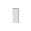 Glitz Ready Assembled Wardrobe with 2 Doors  - White Matt & White