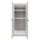 Glitz Ready Assembled Wardrobe with 2 Doors  - White Matt & White