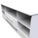 Wellington Ready Assembled TV Unit with 1 Drawer Wide  - White Matt & White