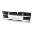 Wellington Ready Assembled TV Unit with 1 Drawer Wide  - White Matt & White