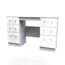 Wellington Ready Assembled Double Pedestal Desk with 6 Drawers  - White Matt & White