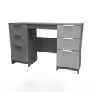 Paris Ready Assembled Double Pedestal Desk with 6 Drawers  - Uniform Matt & Dusk Grey
