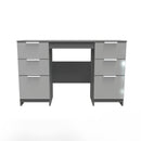 Paris Ready Assembled Double Pedestal Desk with 6 Drawers  - Uniform Matt & Dusk Grey