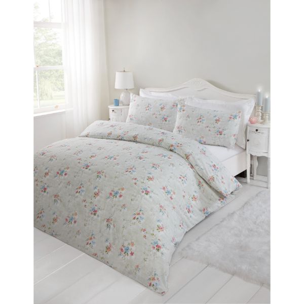 Lewis's Meadow Duvet Set - Sage