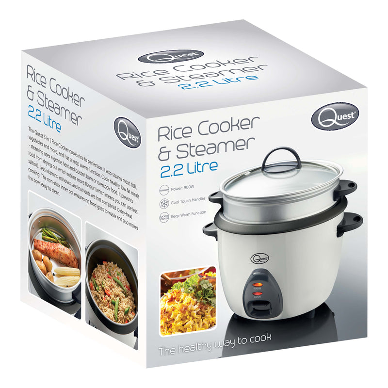 Quest Rice Cooker & Steamer 2.2L - Silver