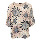 Floral Detailed Top - Oversized - Pink