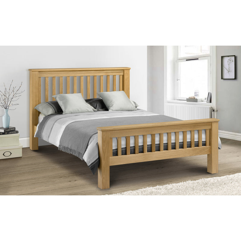 Amsterdam Kingsize Bed 5ft 1.5m with High Foot - Light Oak