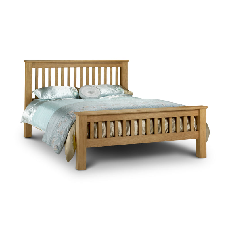 Amsterdam Kingsize Bed 5ft 1.5m with High Foot - Light Oak