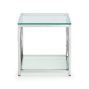 Miami Lamp Table 55x55x55cm - Glass & Silver