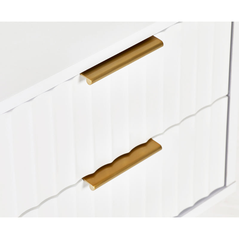 Murano Bedside Table with 2 Drawers - Matt White