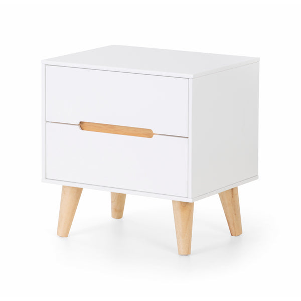 Livia Beside Table With 2 Drawers 45cm - White