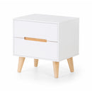 Alicia Beside Table With 2 Drawers 45cm - White