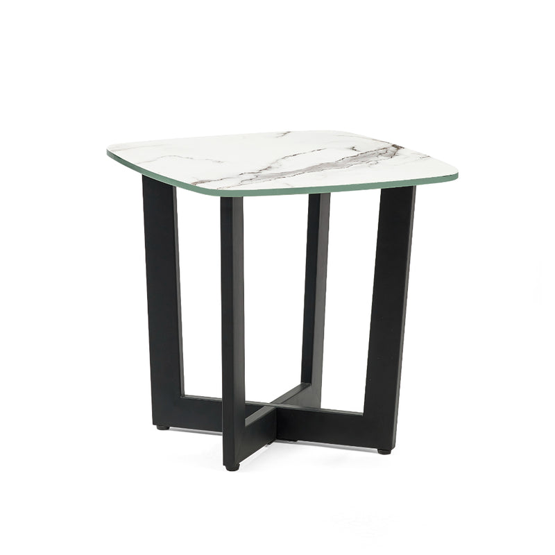 Olympus Lamp Table 45cm - White Marble