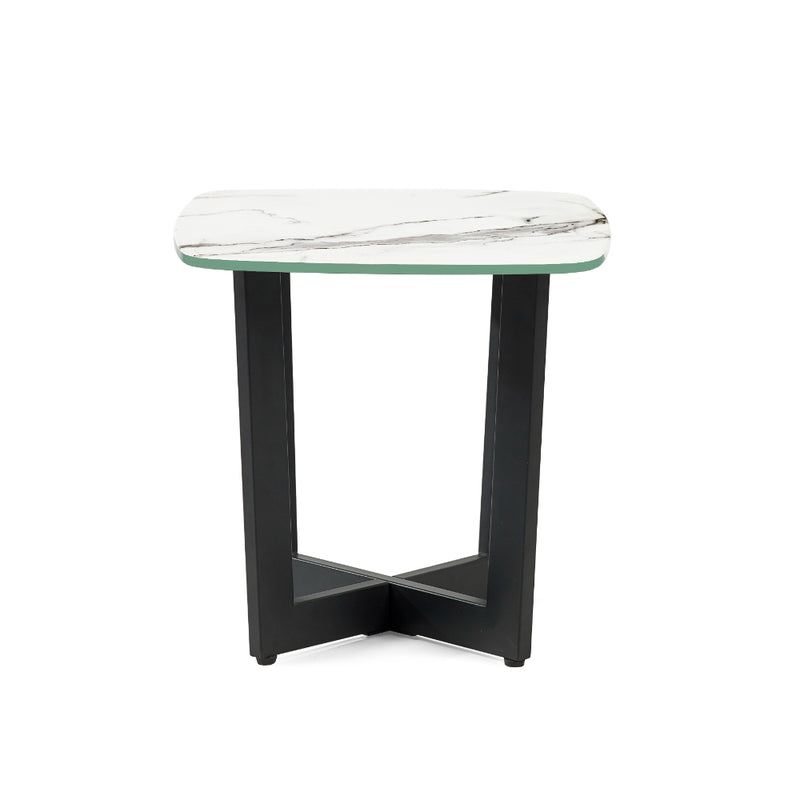 Olympus Lamp Table 45cm - White Marble