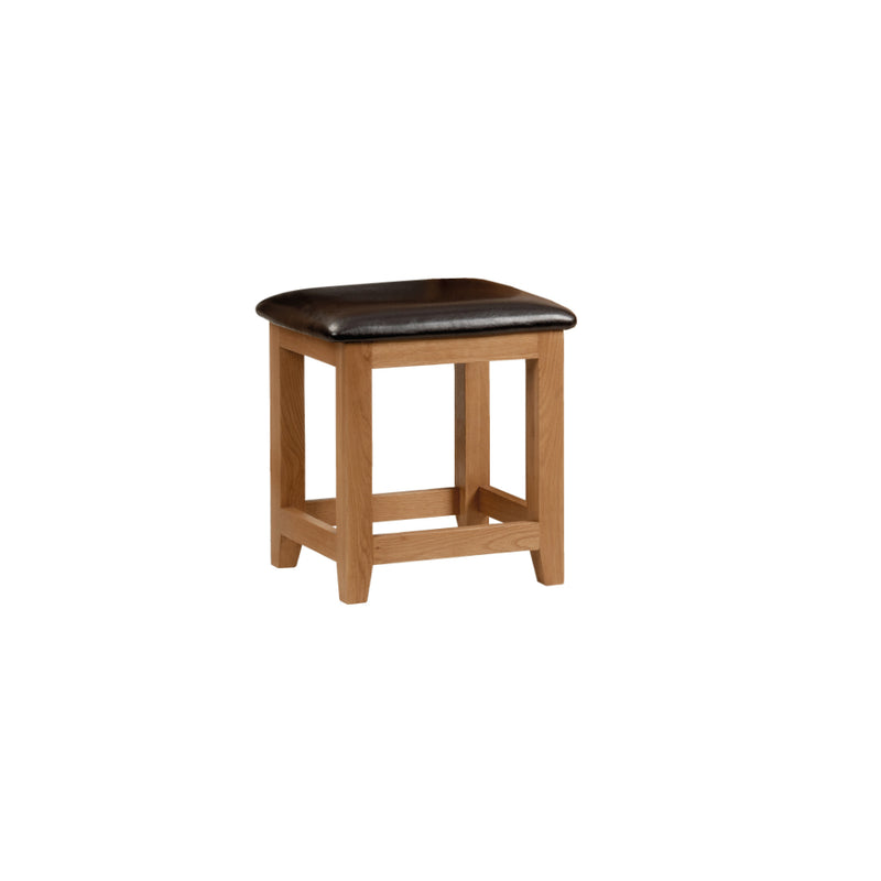 Marlborough Dressing Table Stool - Oak/Dark Brown