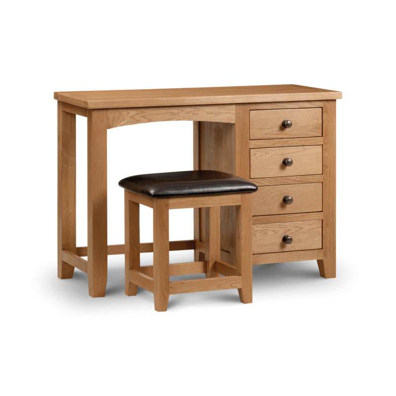 Marlborough Dressing Table Stool - Oak/Dark Brown