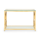 Miami Console Table 1.2m - Glass & Gold