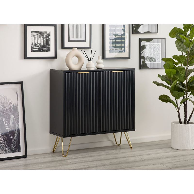 Murano Compact Sideboard 80cm - Matt Black