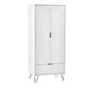 Murano Wardrobe With 2 Doors & 1 Drawers - Matt White