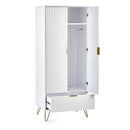 Murano Wardrobe With 2 Doors & 1 Drawers - Matt White