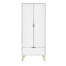 Murano Wardrobe With 2 Doors & 1 Drawers - Matt White