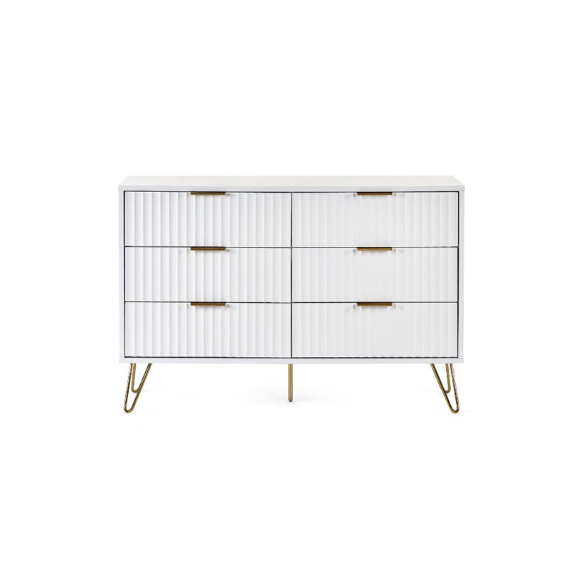 Murano Chest of Drawers with 6 Drawers - Matt White