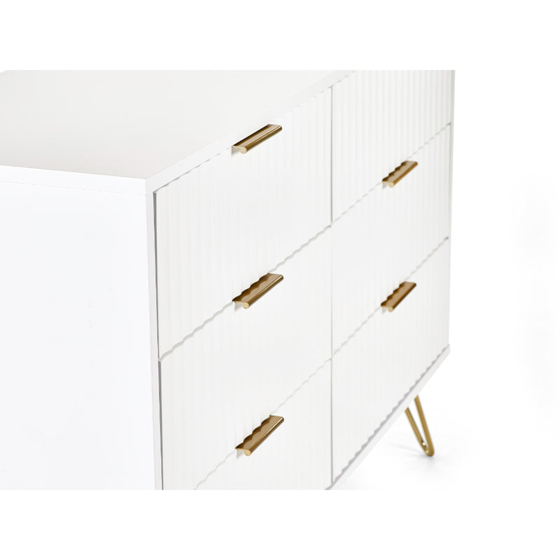 Murano Chest of Drawers with 6 Drawers - Matt White