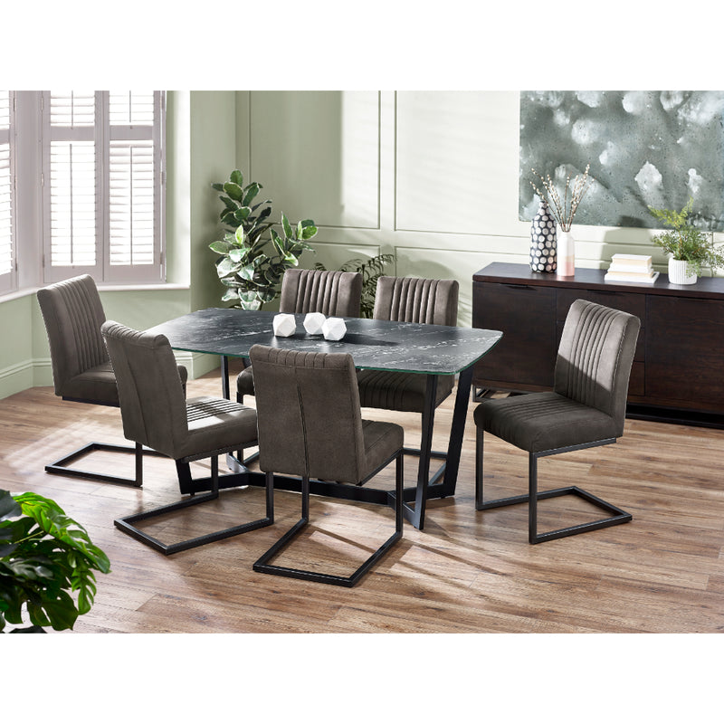 Olympus Dining Table 1.6m - Black Marble